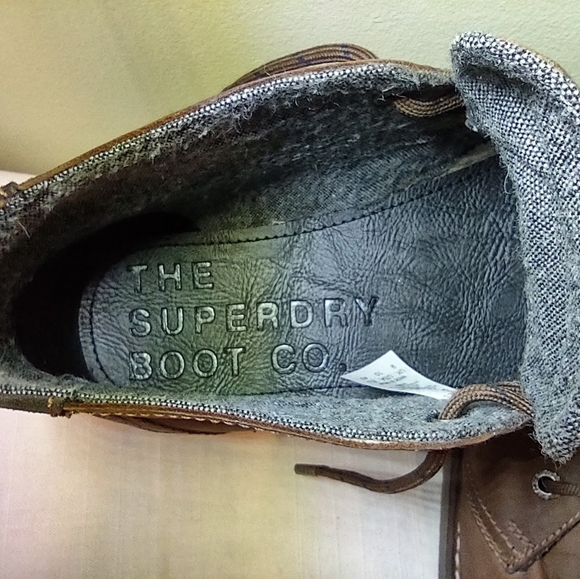 Superdry Winter Rallie Leather Desert Boots Men's Size 10, Dark Brown - Picture 6 of 11